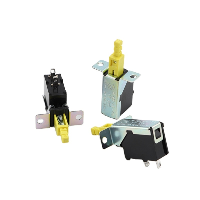 KDC-A10 TV-5 inner spring straight key switch yellow handle 2-pin self-locking power switch 8A/128A 250V