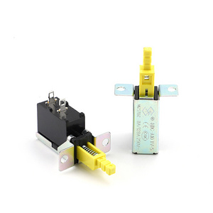 KDC-A10 TV-5 inner spring straight key switch yellow handle 2-pin self-locking power switch 8A/128A 250V