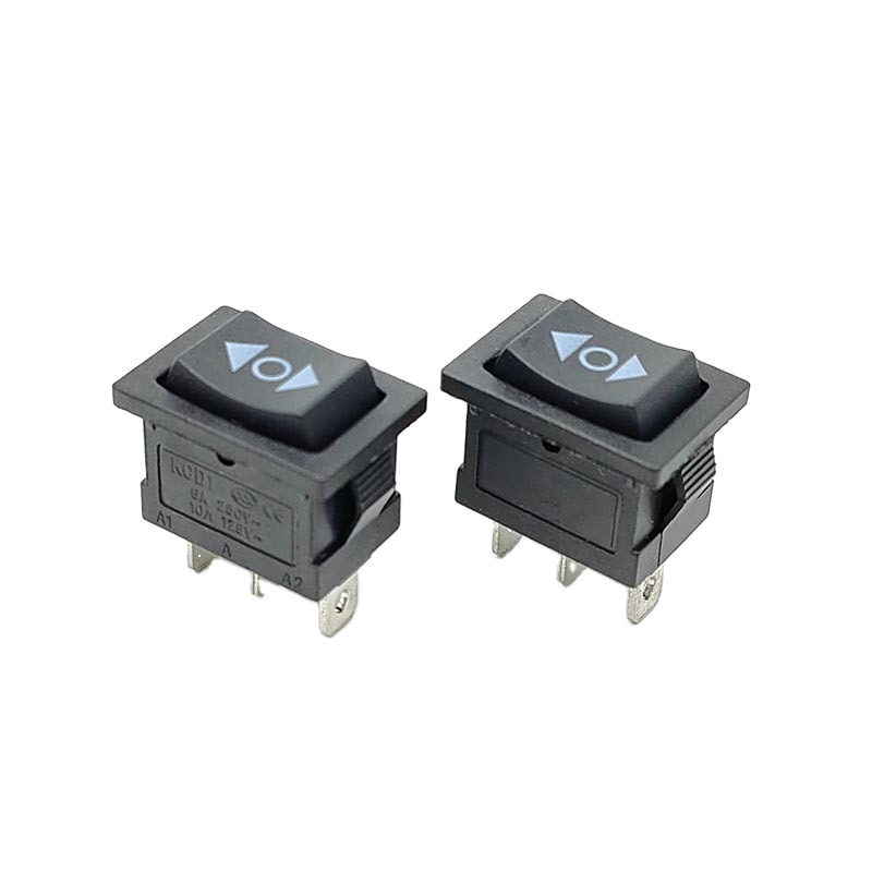 KCD1 self-reset rocker switch (ON)-OFF-(ON) 15*21mm 3-pin two way arrow momentary rocker switch 6A 250VAC