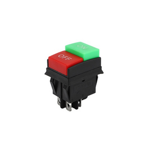 Green and red double button rocker switch KCD4 4-pin on off rocker switch 15a 250vac