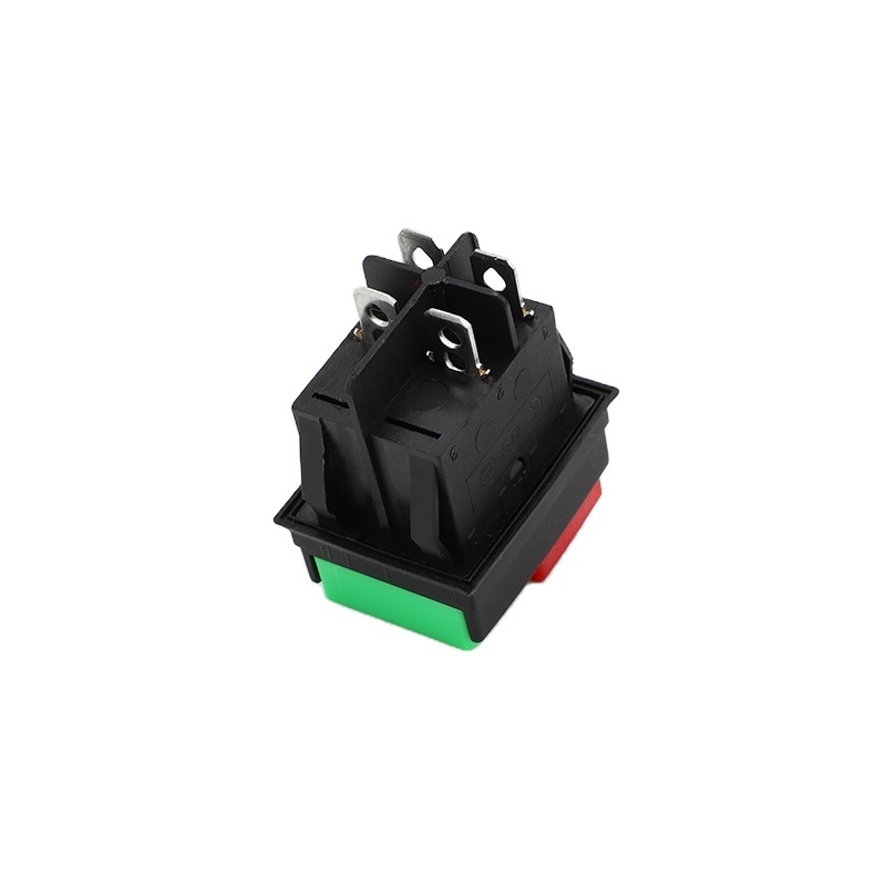 Green and red double button rocker switch KCD4 4-pin on off rocker switch 15a 250vac