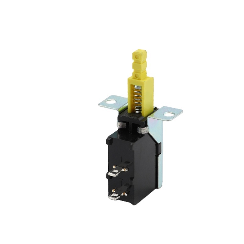 KDC-A10 TV-5 inner spring straight key switch yellow handle 2-pin self-locking power switch 8A/128A 250V