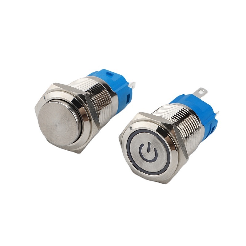 8/10/12/16/19/22/25/30mm metal push button switch latching/momentary illuminated waterproof button switch