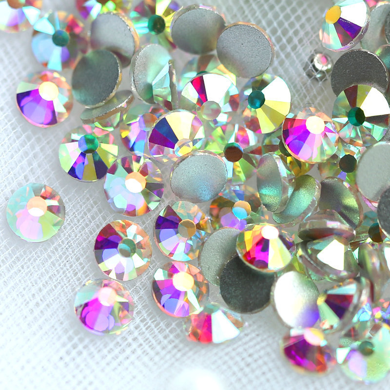 SS3-SS20 Wholesale multi sizes Colorful Non Hot-Fix Round DMC Trade A Glass Crystal Flatback Rhinestone