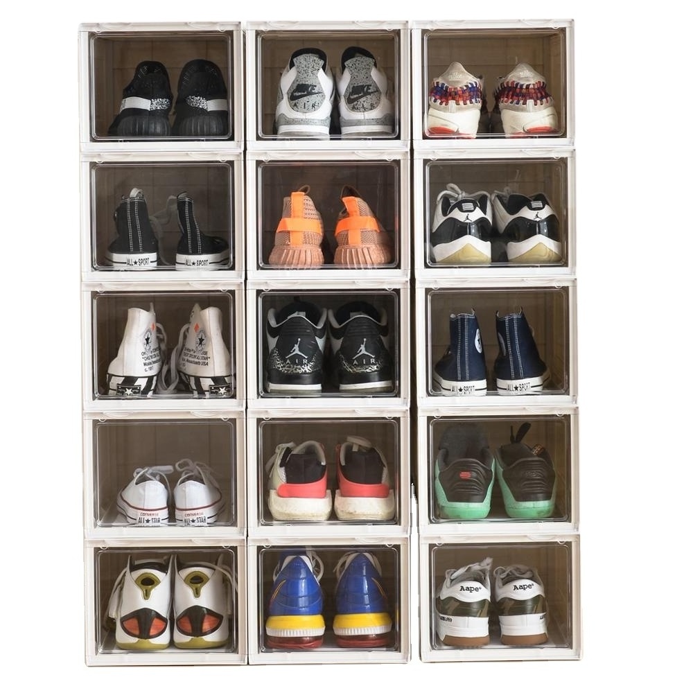 Choice Fun Transparent Shoe Boxes Under Bed Shoe Containers Plastic Storage Box  Flip Shoe Rack Storage