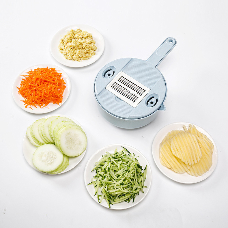 Eco-friendly Material Kitchen Multifunctional Vegetable Cutter Fruit and Vegetable Cutting Machine with Egg Yolk Separator Blue