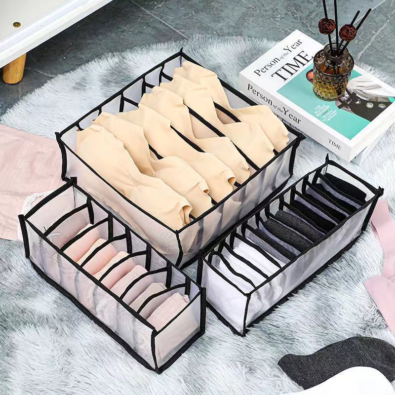 Choice Fun Household Products Foldable Socks Underwear Grid Folding Socks Storage Household Drawer Wardrobe Storage Box