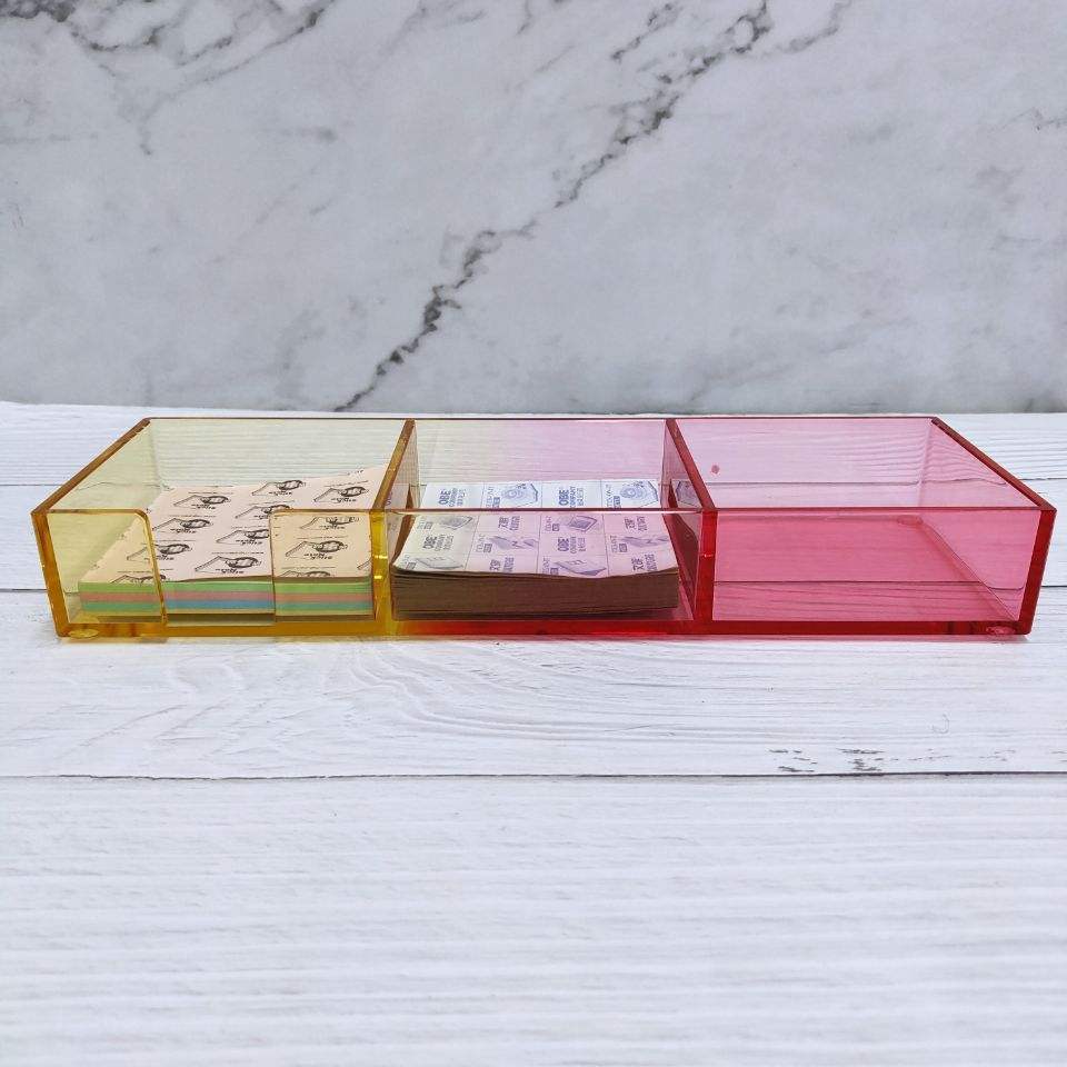 Choice Fun New Design Plastic Clear Note Pad Card Holder Acrylic Sticky Note Holder