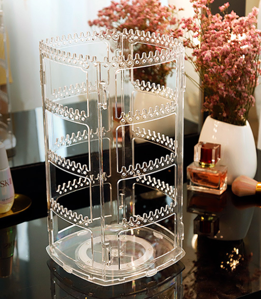 Choice Fun 360 Rotating Earring Holder Stand Display 4 Tiers Jewelry Rack Display Jewlery Organizer