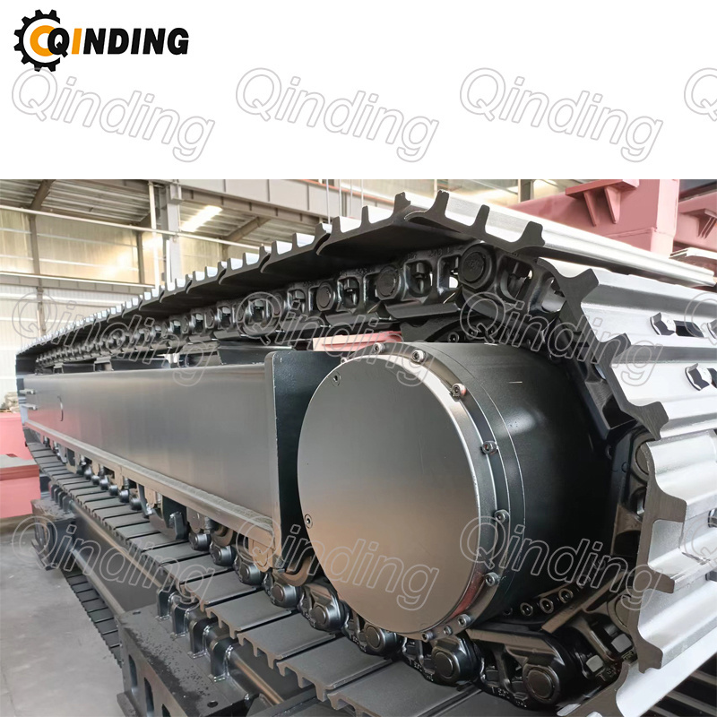 QDST-100T Customized  Built Rubber Crawler Track Undercarriage with Payload 1-100 Ton For Construction Machine