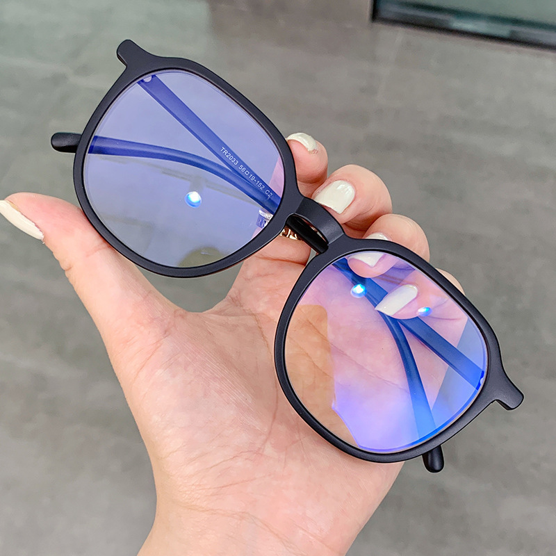 photochromic anti blue light 2024 big round TR90 optical black  lunette anti reflet women female qingqing frames for eye glasses