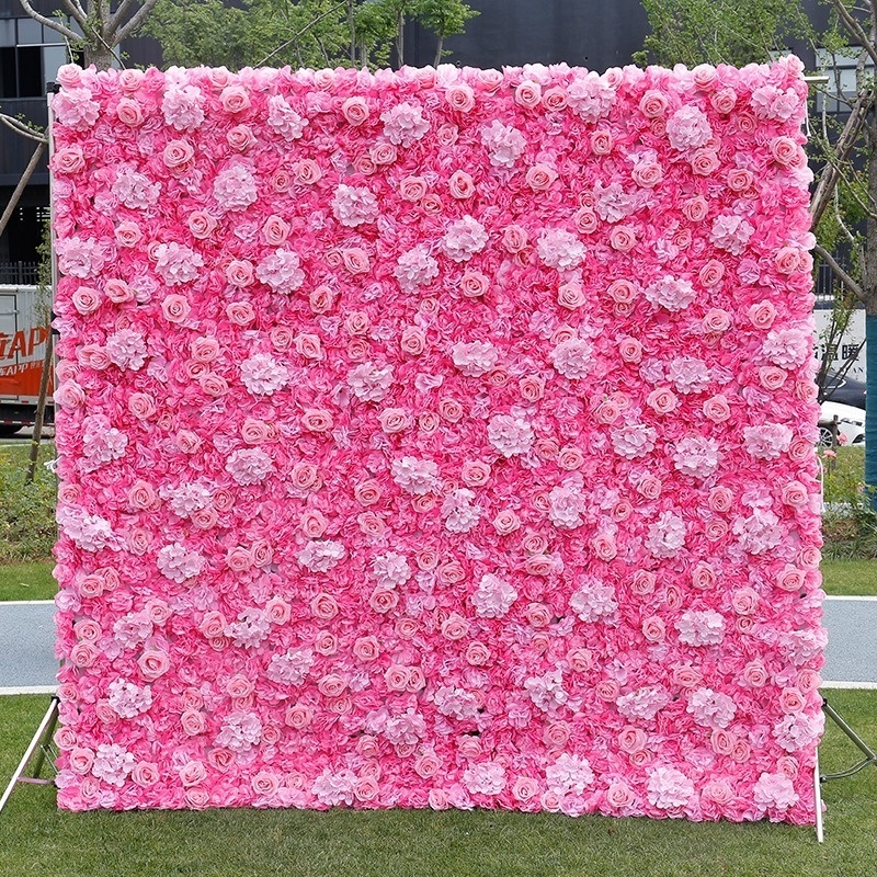 Inmysen 3D Effect Flower Wall cloth Decor Flower Design Wall Tiles artificial flower panel for wedding