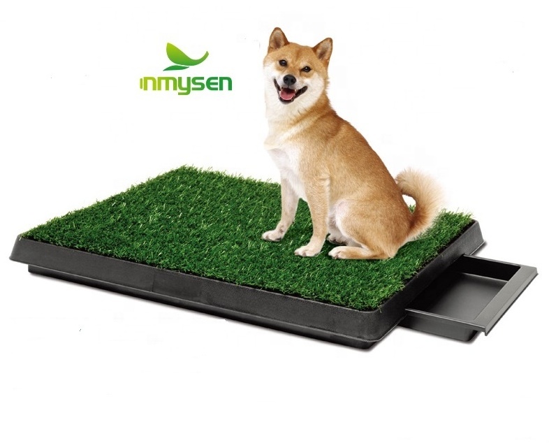 Dog Grass Pad With Tray, Artificial Grass Mats Washable Grass Pee Pads For Dogs, Pet Toilet Potty Tray For Puppy & Small Pet