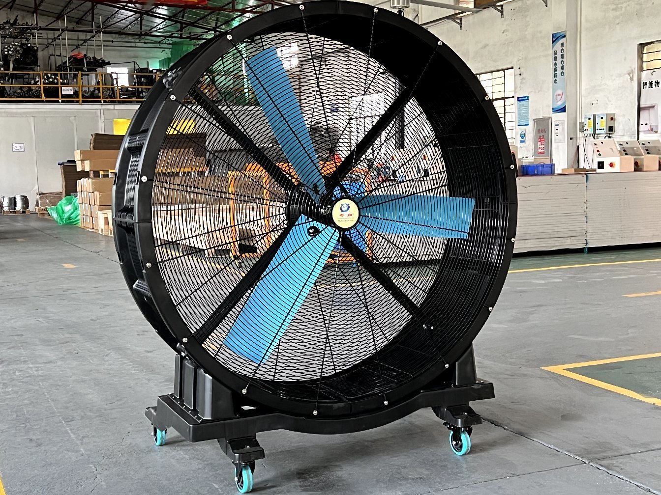 Commercial Movable 1.25M Diameter Ventilation Fan Gym Floor Drum Fan