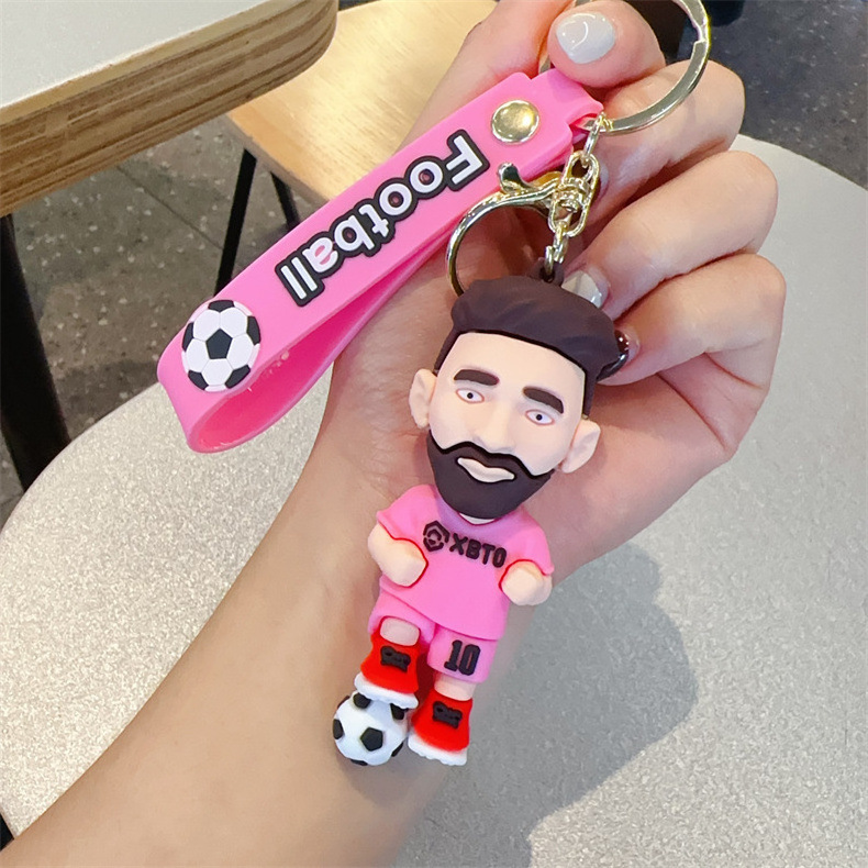 Wholesale superstar Messi International Miami Hot Football Keychain Pendant Car Keychain Jewelry Book Bag Hanging Keychain