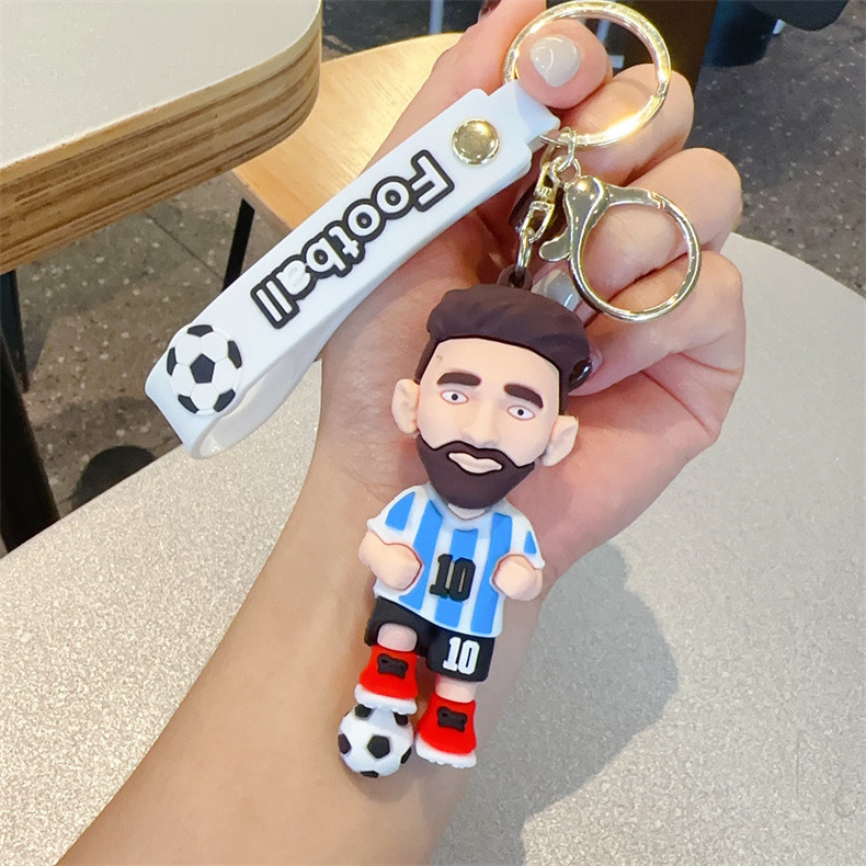 Wholesale superstar Messi International Miami Hot Football Keychain Pendant Car Keychain Jewelry Book Bag Hanging Keychain