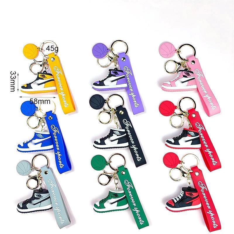 Wholesale cheap AJ basketball sports shoes pendant 3D mini sneaker soft pvc rubber keychain