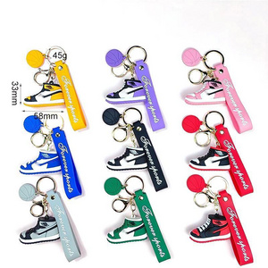 Wholesale cheap AJ basketball sports shoes pendant 3D mini sneaker soft pvc rubber keychain