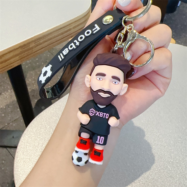 Wholesale superstar Messi International Miami Hot Football Keychain Pendant Car Keychain Jewelry Book Bag Hanging Keychain