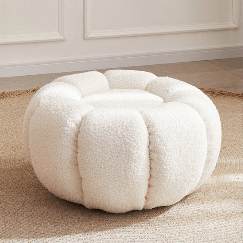 Cute Pumpkin Shaped Melon Velvet Lazy Sofa Modern