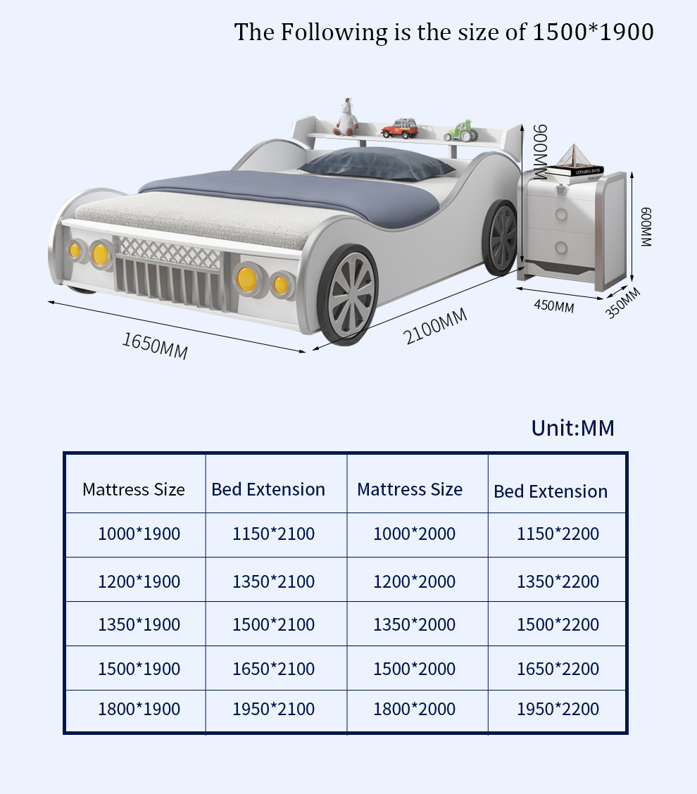 Wood Children's Room Furniture Sports Kids Race Car Bed Environmentally Friendly Children Beds Hot Selling Solid Modern 1 Set