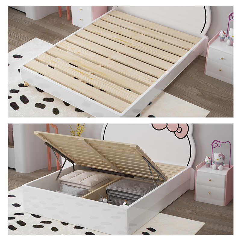 Kitty cat featured kids' bed for girls