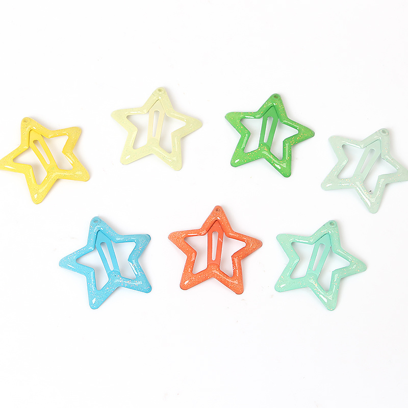 Cute Kids Hair Clips - Metal Candy-colored Star Shape BB Hairpins and Hair Clip Set