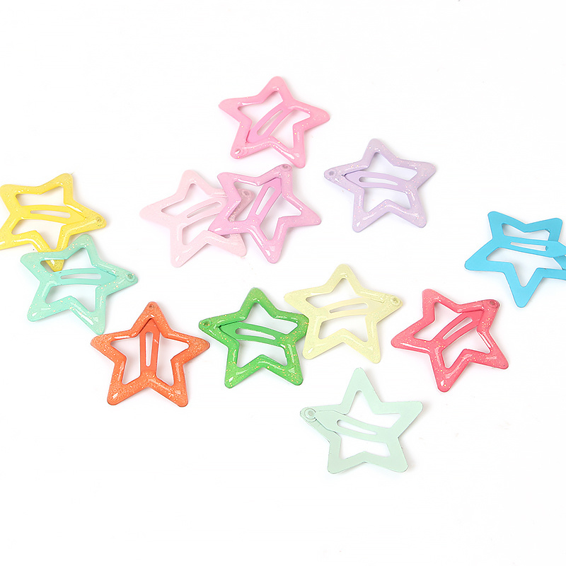 Cute Kids Hair Clips - Metal Candy-colored Star Shape BB Hairpins and Hair Clip Set