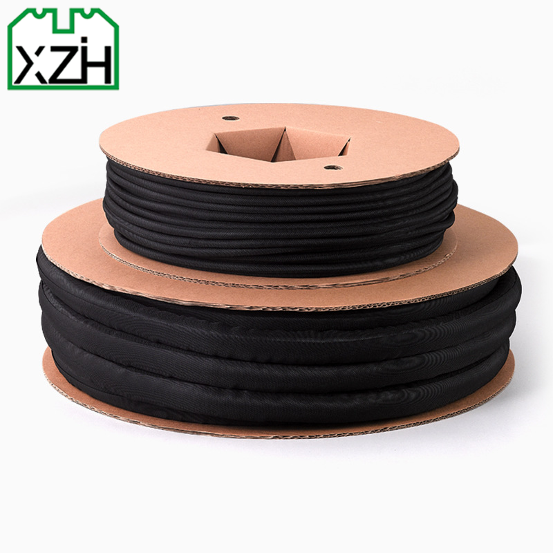 PP Yarn Polyester expandable braided cable sleeve Insulated self closing split wrap textile cable sleeving