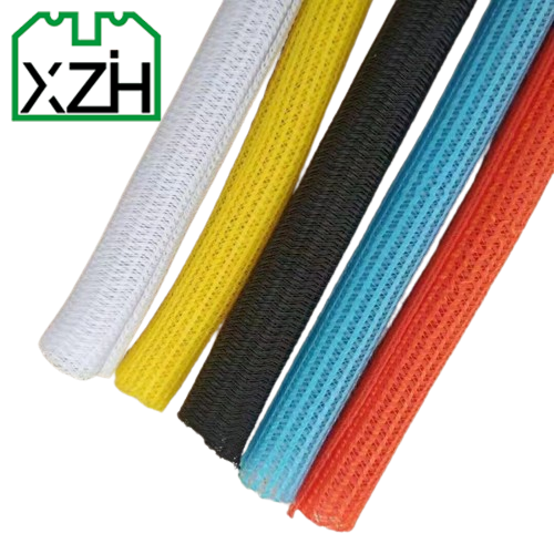 PP Yarn Polyester expandable braided cable sleeve Insulated self closing split wrap textile cable sleeving