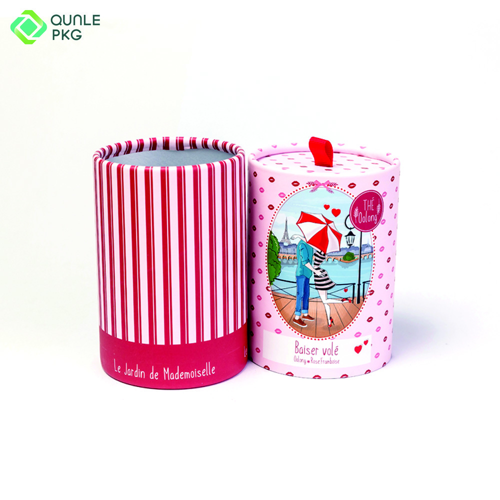 cylinder paper cans packaging for nutrition supplements collagen drinks packaging