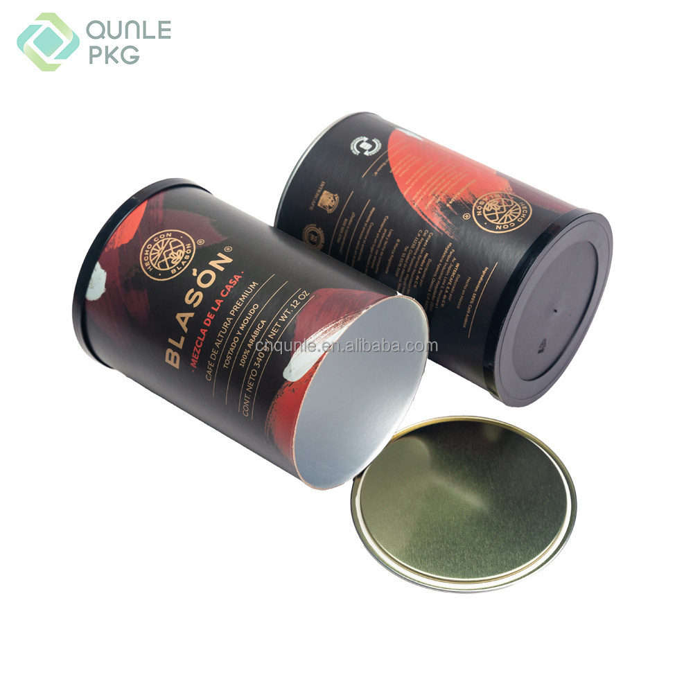 2024 custom paper canister 340g coffee packages coffee box packaging with valve