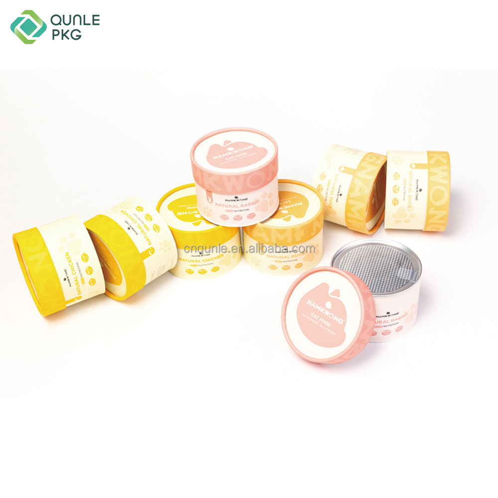 cylinder paper cans packaging for nutrition supplements collagen drinks packaging