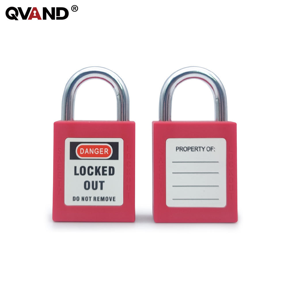 QVAND 25mm Steel Shackle LOTO Safety Padlock Lockout Tagout Security Locks Keyed Differ