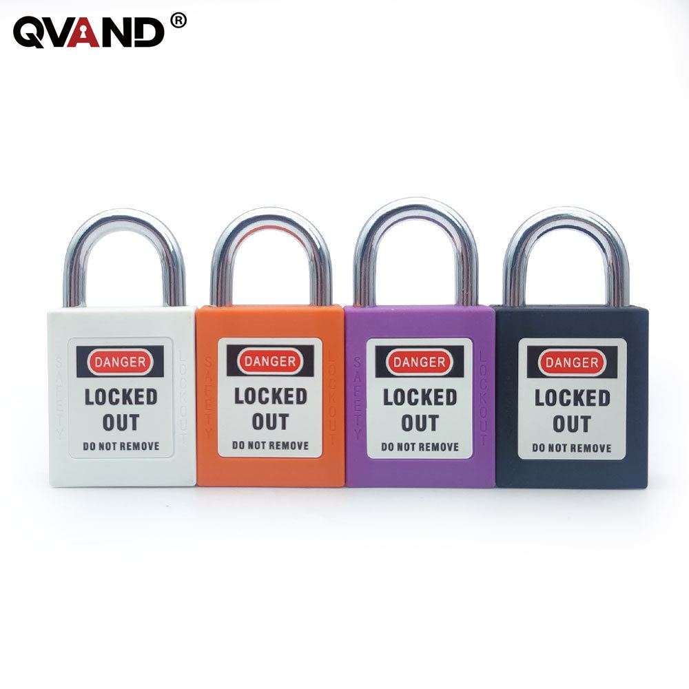 QVAND 25mm Steel Shackle LOTO Safety Padlock Lockout Tagout Security Locks Keyed Differ