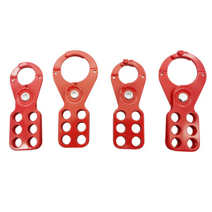 QVAND steel lockout safety hasp with 6 holes 38mm hook multi-person management padlock RED LOTO