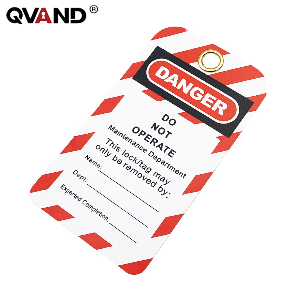 QVAND electrical Safety Lockout Tagout  LOTO tag lock out  Danger PVC warning Tag