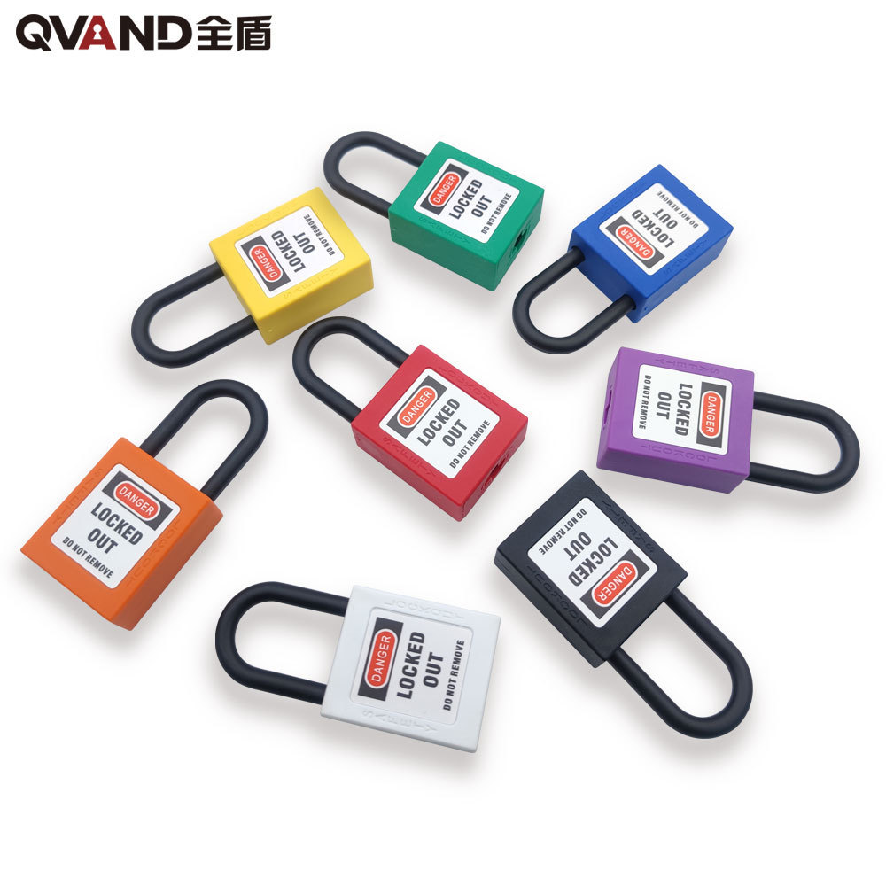 QVAND safety plastic padlocks blue with master key non conductive insulated china lockout