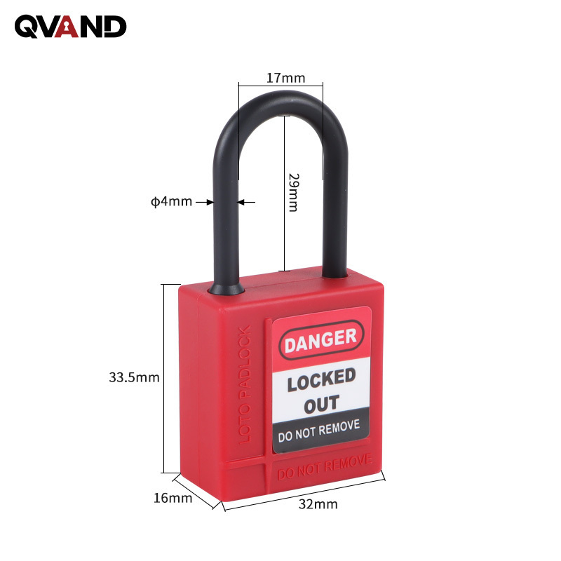 Small Compact Insulated Nylon Shackle Safety Lockout loto Locks with Master Key Non-Conductive Padlocks