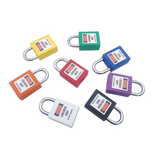 Supplier Wholesale Prices 25mm Steel Shackle Mini Nylon Safety Padlock with Industrial Master Key LOTO lock Lockout Tagout