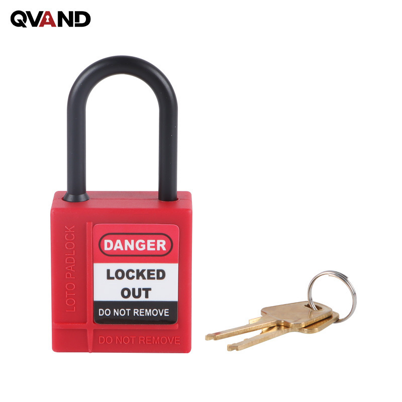 Small Compact Insulated Nylon Shackle Safety Lockout loto Locks with Master Key Non-Conductive Padlocks