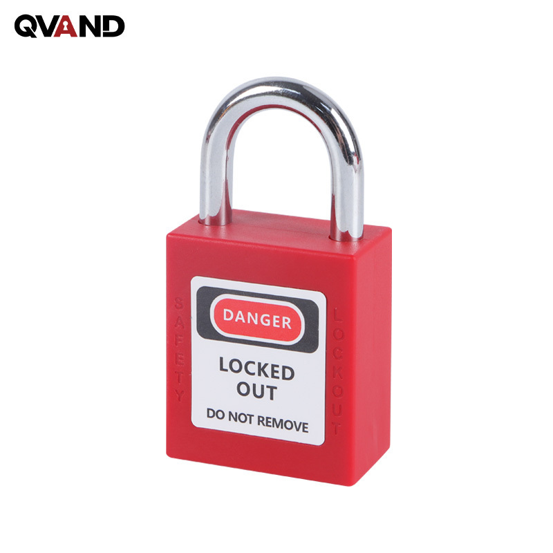 High-Security Small Steel Shackle Lockout-Tagout LOTO Padlock with Master Keys Red Safety Lockout-Tagout