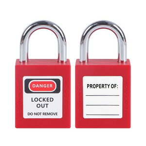 High-Security Small Steel Shackle Lockout-Tagout LOTO Padlock with Master Keys Red Safety Lockout-Tagout