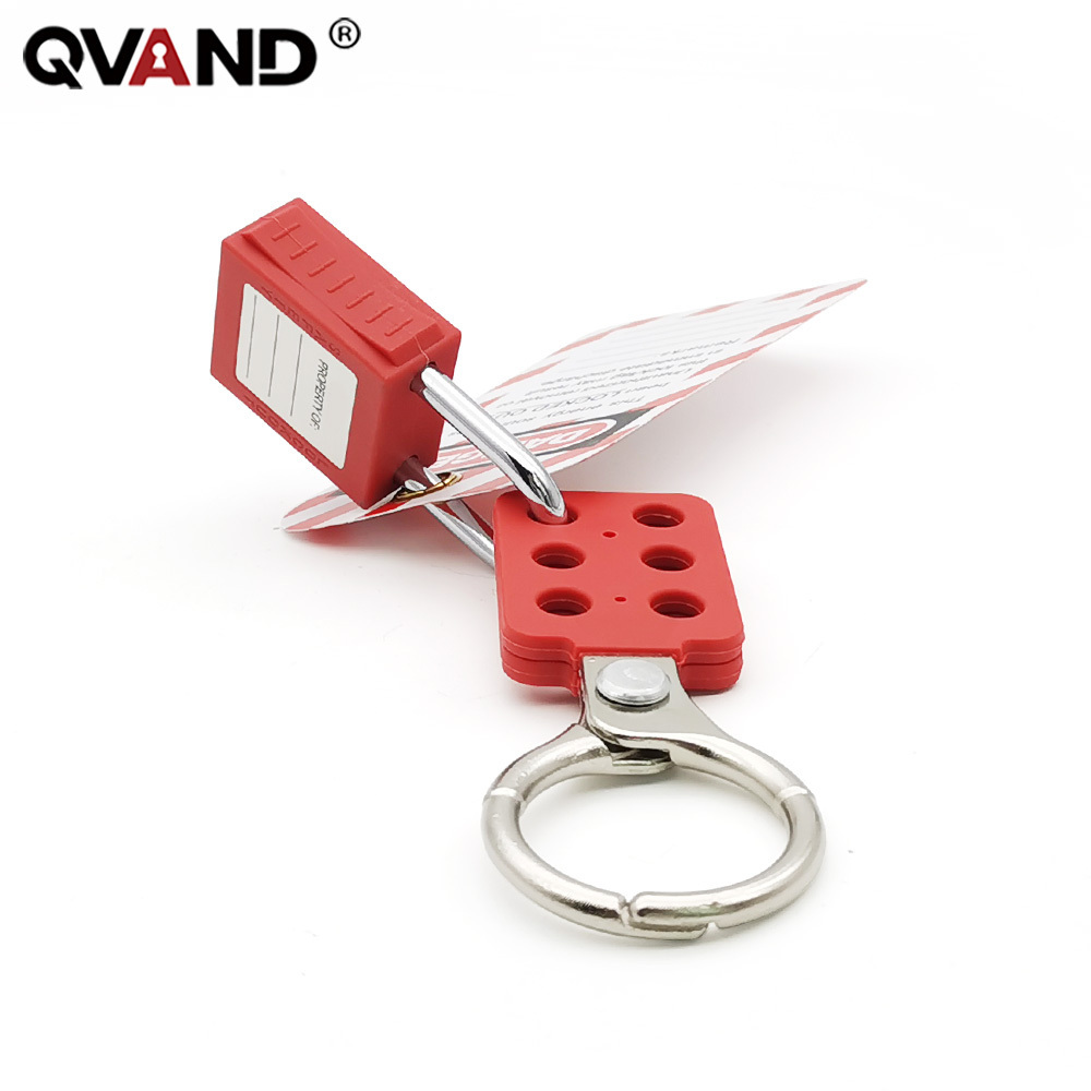 QVAND 38mm High Quality Nylon Aluminum Safety Lockout Hasp Padlock Hasp Lock scissor Hasp