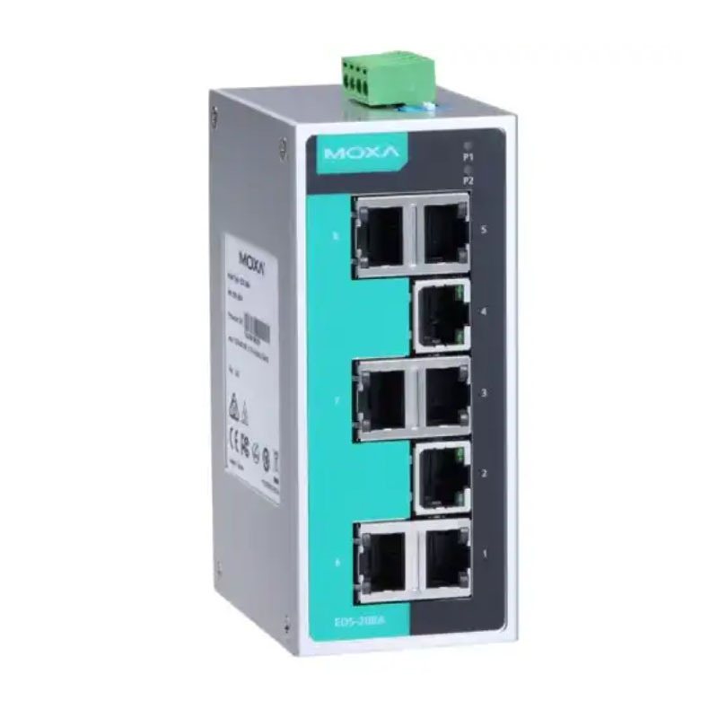 5-port Industrial Ethernet Switch EDS-205A Industrial Network Switch New Original POE Stock 16 Full-duplex & Half-duplex