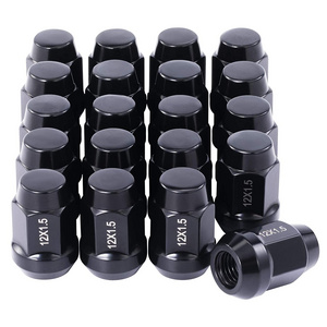 12x1.5 Lug Nuts Black 20 Piece, M12x1.5 Wheel Lug Nuts Compatible with Ford Escape Focus Fusion, Toyota Camry Highlander Tacoma