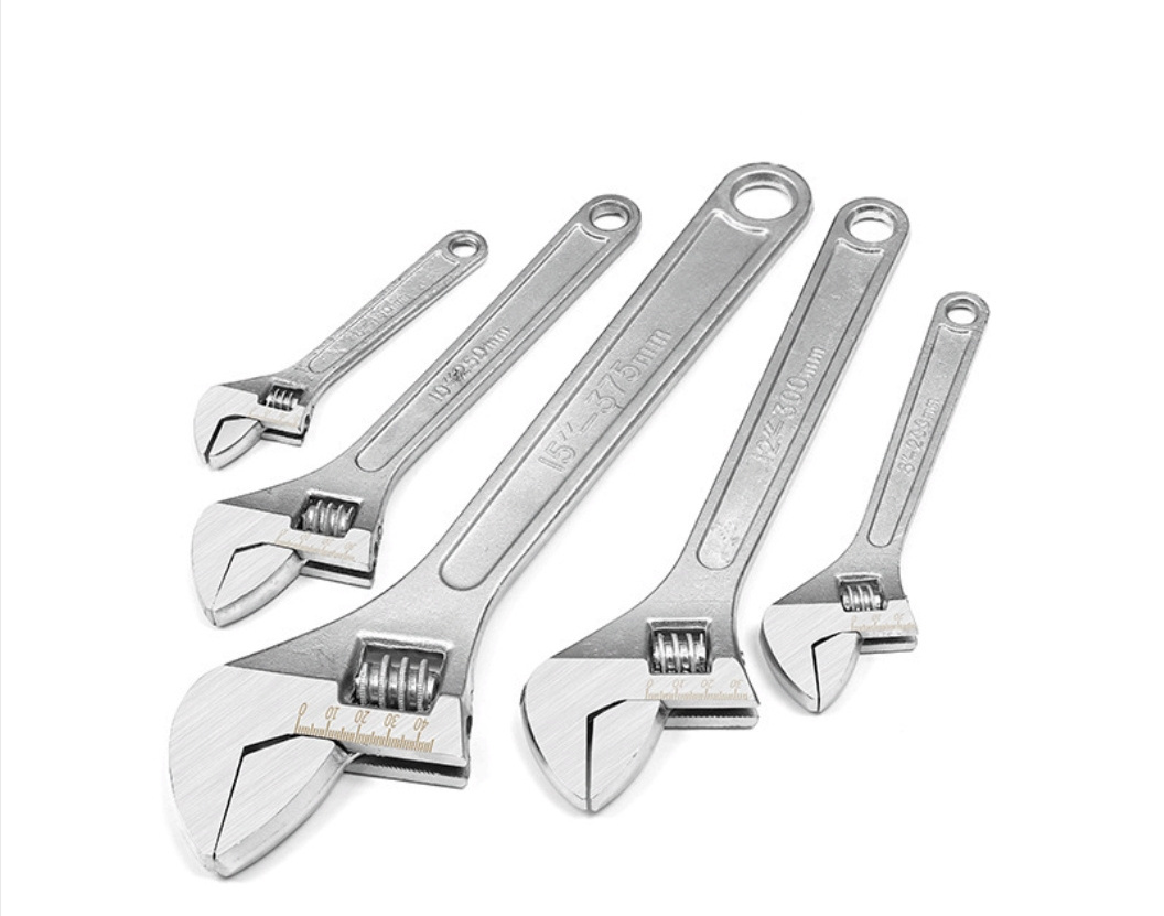 Adjustable Wrenches Harden Hand Tool Square Hole Dual Purpose Heat Treated Handle Hardware Tools Lightweight Adjustable Wrench