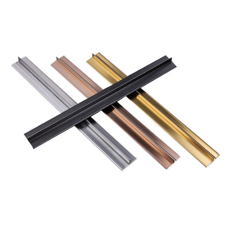 Modern Design Living Room Wall Tile Trim Decoration Mirror Gold 316 Ss Tile Trim Patti Stainless Steel T Profile