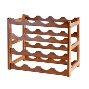 Wholesale Custom Wooden Bamboo Bar Kitchen Table Standing Wine Storage Rack Table