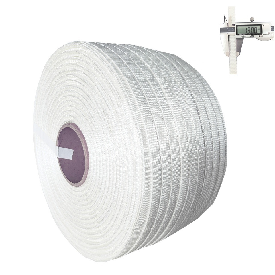 Competitive Price 13mm Woven Corded Polyester Strapping Flexible Fiber Packing Handle Rope